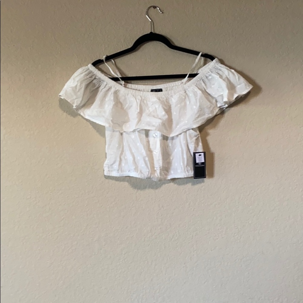 White cotton crop top